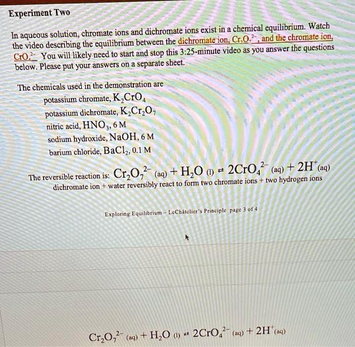 chromate dichromate equilibrium experiment