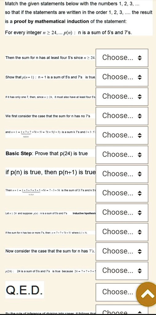 SOLVED: Texts: Match the given statements below with the numbers 1, 2 ...