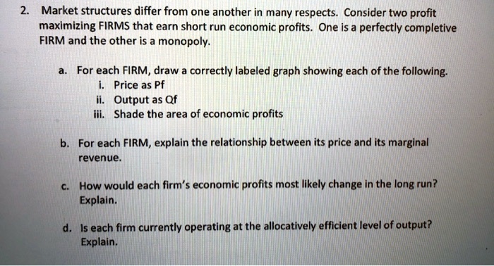 SOLVED: 2.Market Structures Differ From One Another In Many Respects ...