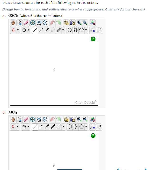 SOLVED: Draw a Lewis structure for each of the following molecules or ...