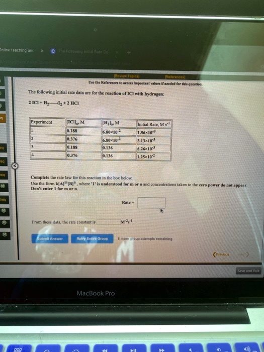 Solved Kotline Icachingeart Ftt Ulee E The Foll Inr Initial Ralc Dla Ncaction 0f Ici Nith Bydrogtn 2 Ici H Hi1 2 Hci Emenmch Icilo M Hzlo Ga4in Initial Ralc Ma 1