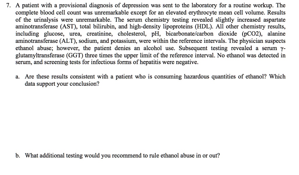 SOLVED A patient with a provisional diagnosis of depression was sent