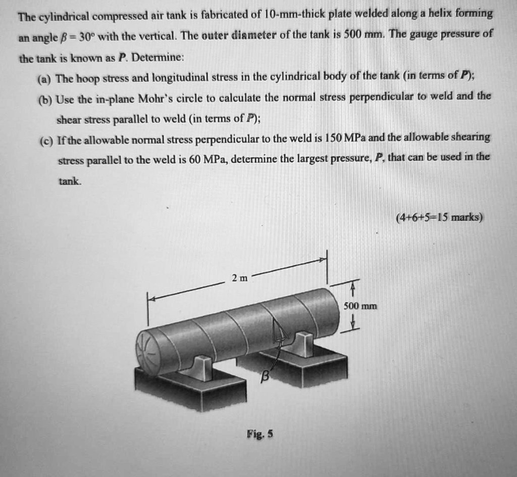 The cylindrical compressed air tank is fabricated of 10-mm-thick plate ...