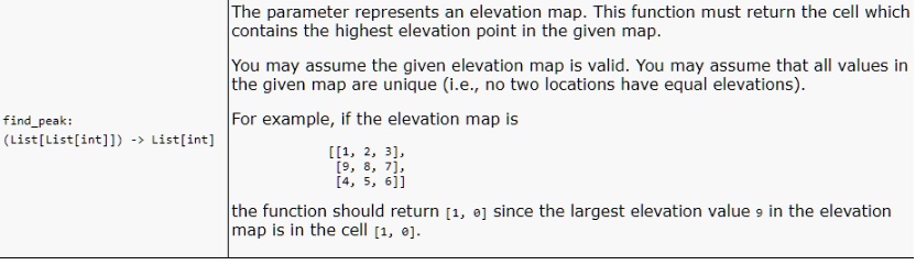 Python 3.xx The parameter represents an elevation map. This function ...