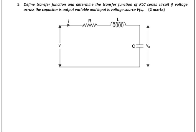 SOLVED: Define transfer function and determine the transfer function of ...