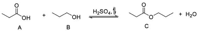 A + B H2SO4, Δ⟶ C + H2O