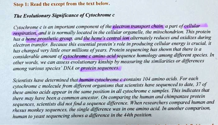 SOLVED: Step I: Read the except from the text helow: The Evolutionary