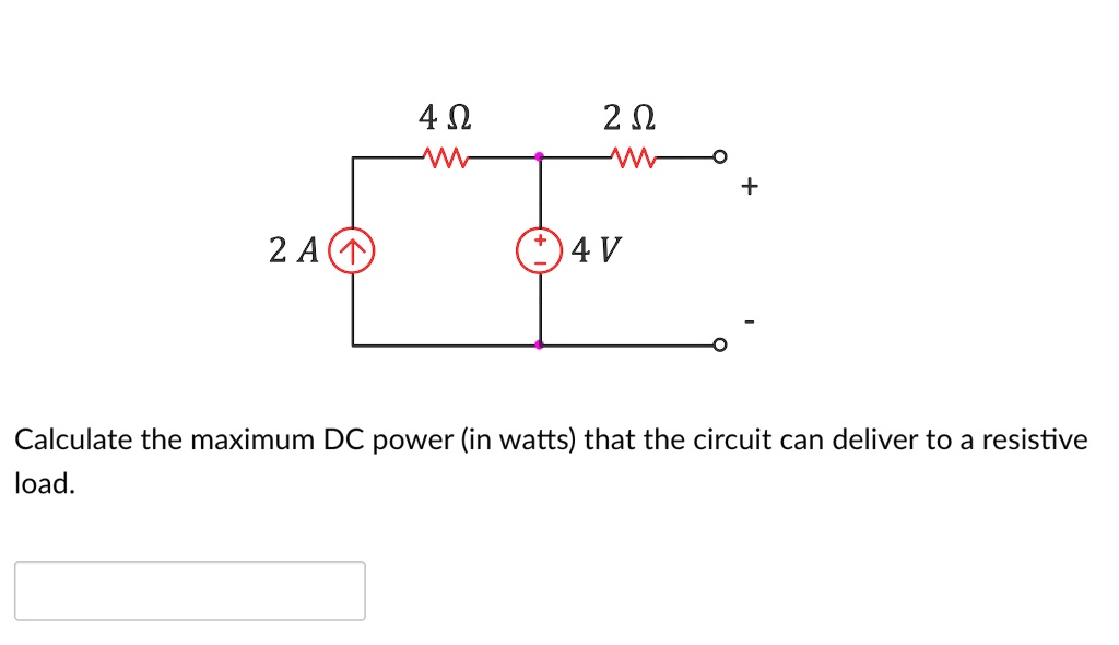 SOLVED: 4 9 W 2 + 2 41 Calculate the maximum DC power (in watts) that ...