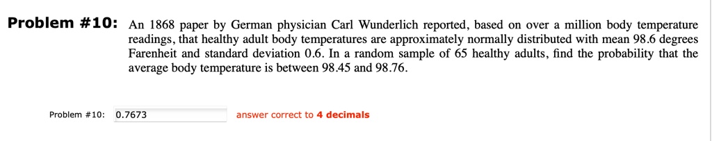 Solved \#4: In a 1868 paper, German physician Carl