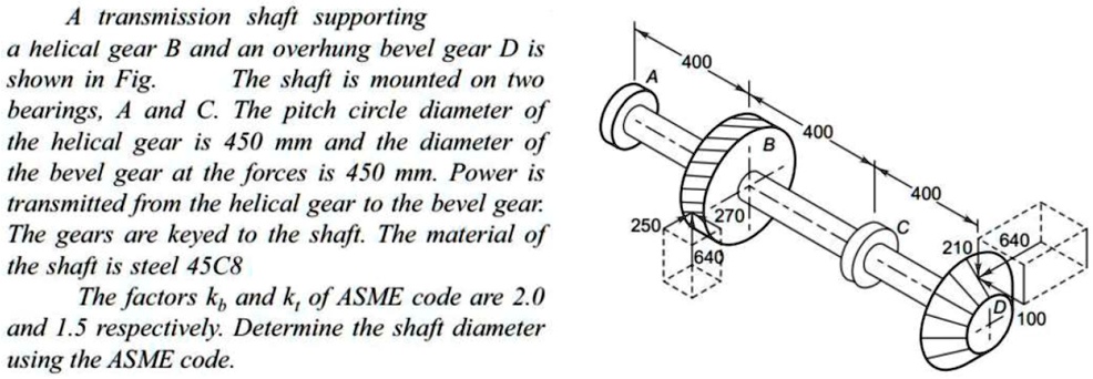 SOLVED: A Transmission Shaft Supporting A Helical Gear B And An ...