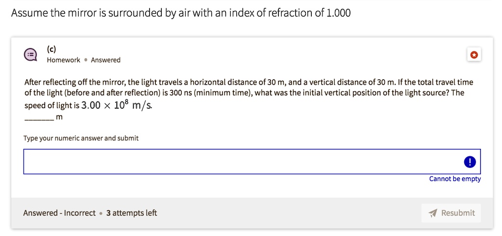 SOLVED:Assume the mirror is surrounded by air with an index of ...