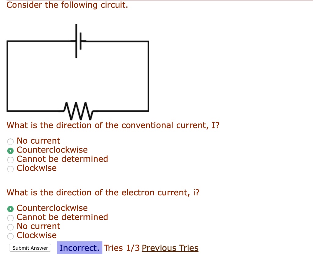 SOLVED Consider The Following Circuit What Is Direction Of 