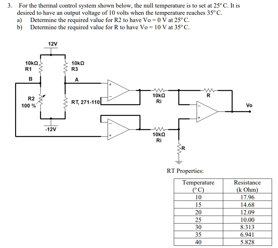 SOLVED: 3. For the thermal control system shown below, the null ...