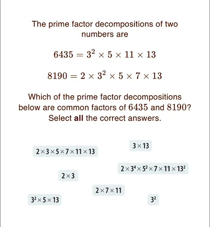 common factors of 6435 and 8190