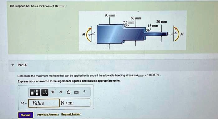 SOLVED: Texts: The Stepped Bar Has A Thickness Of 10 Mm. 90 Mm 60 Mm 7. ...