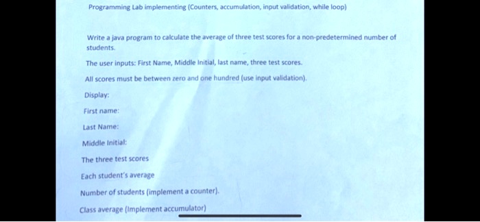 SOLVED: Please write this program in simple and basic Java coding. Do ...