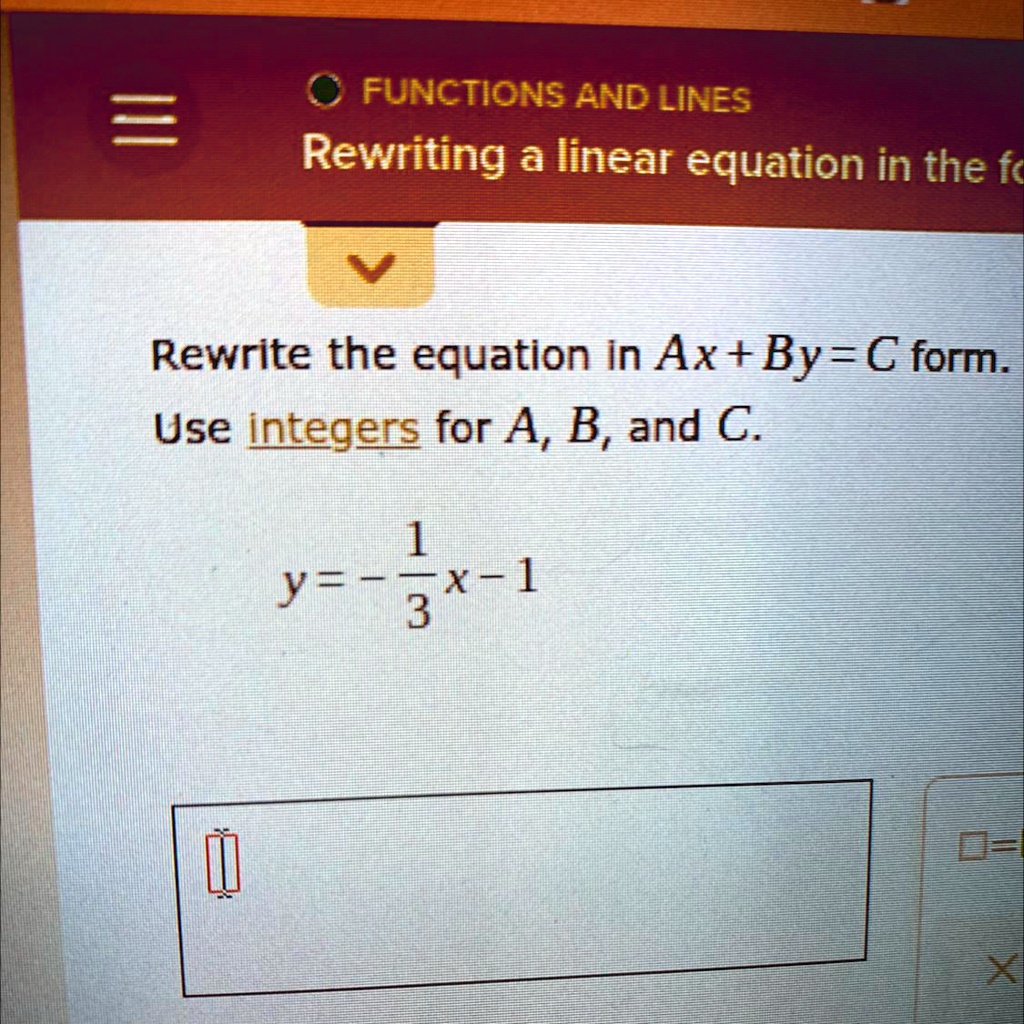 SOLVED ' PLEASE HELP IF YOU CAN!! FUNCTIONS AND LINES Rewriting a