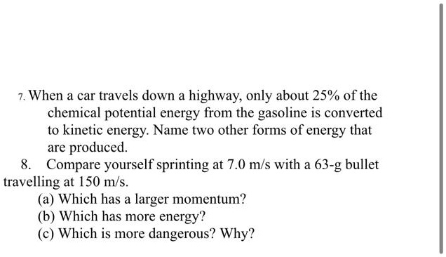 gasoline potential energy