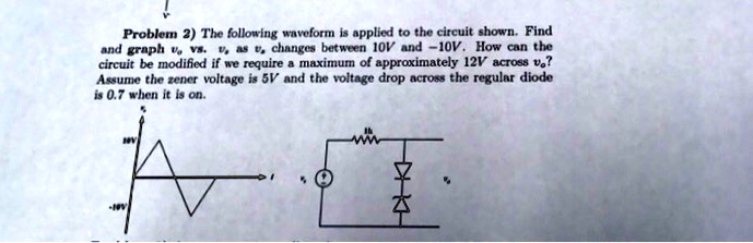 Problem 2) The following waveform is applied to the circuit shown. Find ...