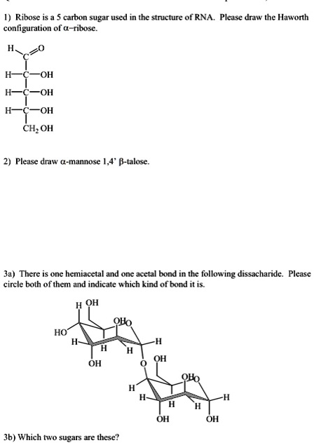 Solved Ribose Is Carbon Sugar Uecd In The Structure Of Rna Please