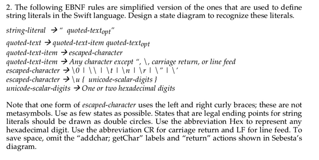 SOLVED 2. The following EBNF rules are simplified version of the ones