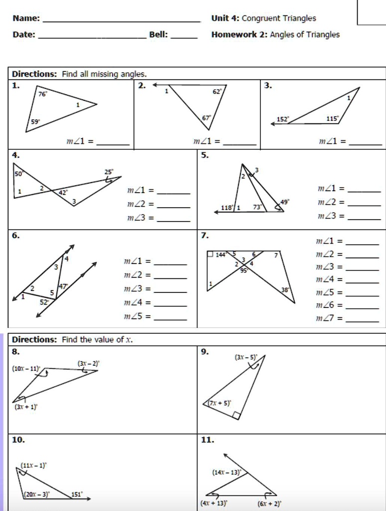 angles of triangles homework 2