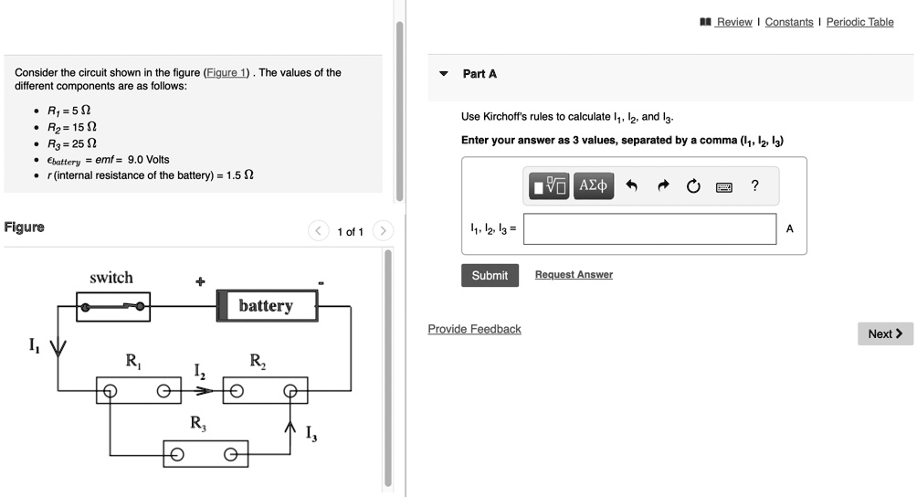 SOLVED: Texts: Review Constants | Periodic Table Consider the circuit ...