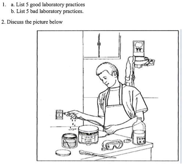 SOLVED: List 5 Good Laboratory Practices B. List Bad Laboratory ...