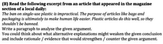 read the following excerpt from an article that appeared in the ...