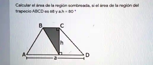 SOLVED: Calcular el area de la region sombreada, si el area de la ...