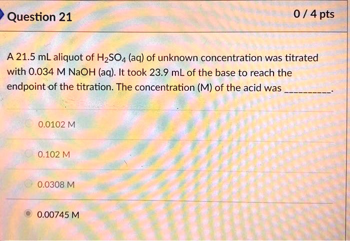 Vibrant A 31.5 Ml Aliquot Of H2so4 Of Unknown Concentration Photo Photography Vibrant A 31.5 Ml Aliquot Of H2so4 Of Unknown Concentration Photo Photography