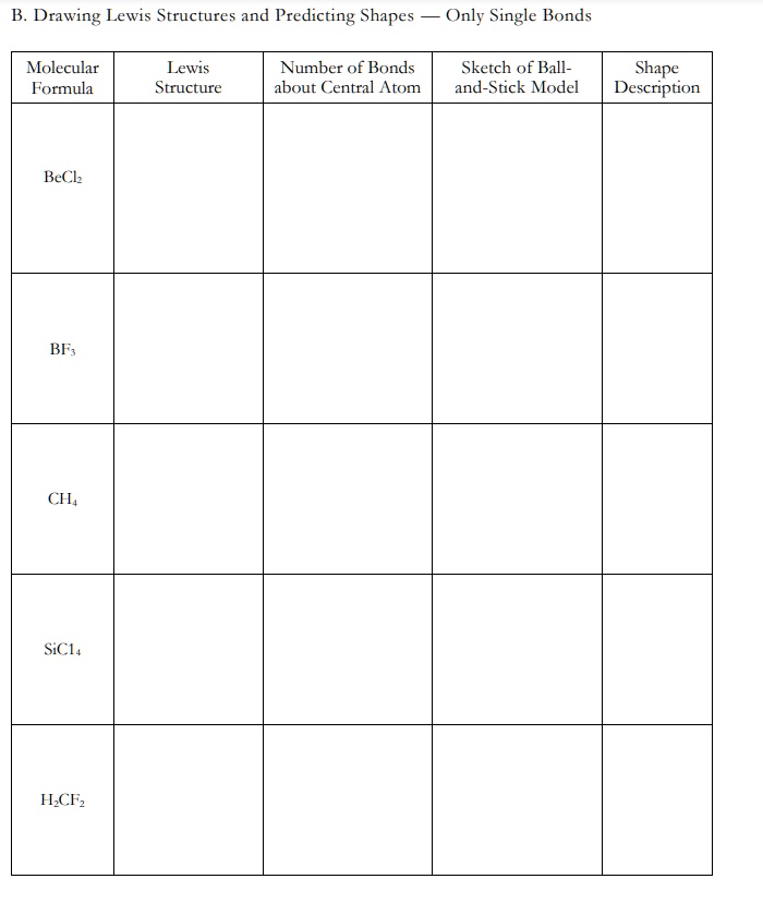 SOLVED: Text: Drawing Lewis Structures and Predicting Shapes of ...