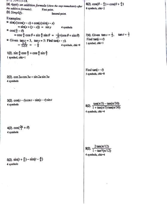 apply additton formula show 6121 costo cos0 hep pum hialy mcr addition formuka fuel coint 6 smbok tk 2 simplify srcond noin fxamples sin rcosly cosk sinly x sinlx v x femool cosk t cos cos s 28103