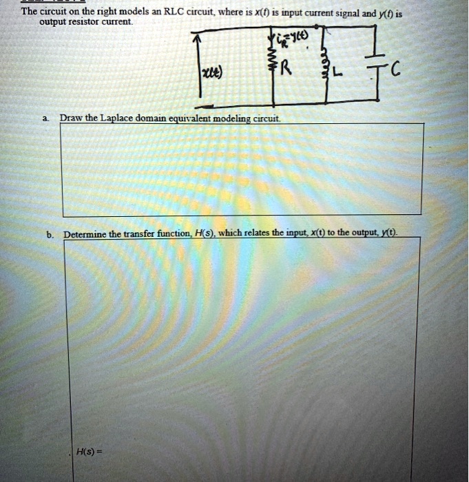 SOLVED: The circuit on the right models an RLC circuit, where xf is the ...