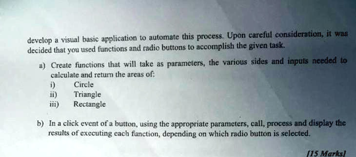 Develop a visual basic application to automate this process....