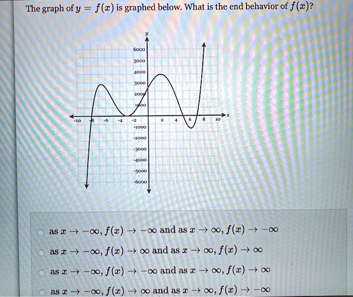 Solved The Graph Of Y F Z Is Graphed Below What Is The End Behavior Of F W Guuo Coco Fca Eou Monn Dda Uuo Aur Goou Huuo As A 00 F 00