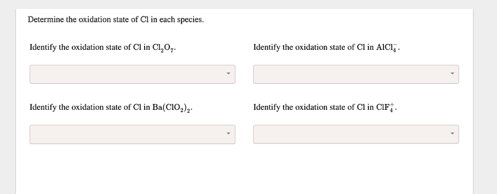identify the oxidation state of cl in ba(clo2)2