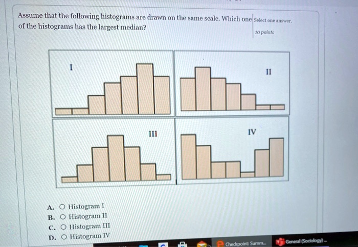 assume that the following histograms are drawn on the same scale which ...