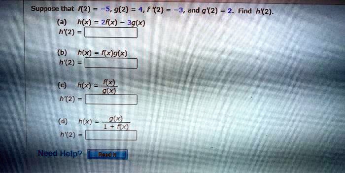 Solved Isuppose That R2 5 9 2 4 F 2 13 And 9 2 2 Find N 2 A H X 2ilx Zg X Hx2 B Hlx Ixlglx H 2 C H X Fx 9m2 H 2 0 Hix Hi2 Uneeletelelma