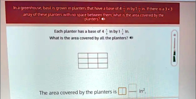 SOLVED In the greenhouse basil is grown in planters that have a