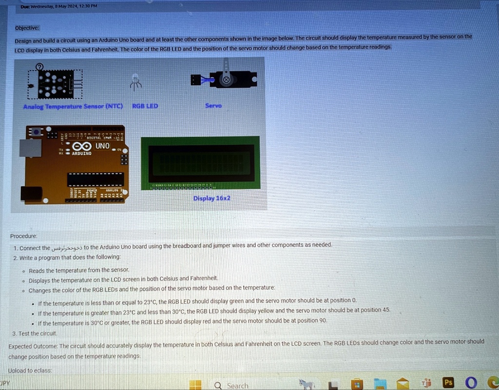 objective:Design and build a circuit using an Arduino Uno board and at ...