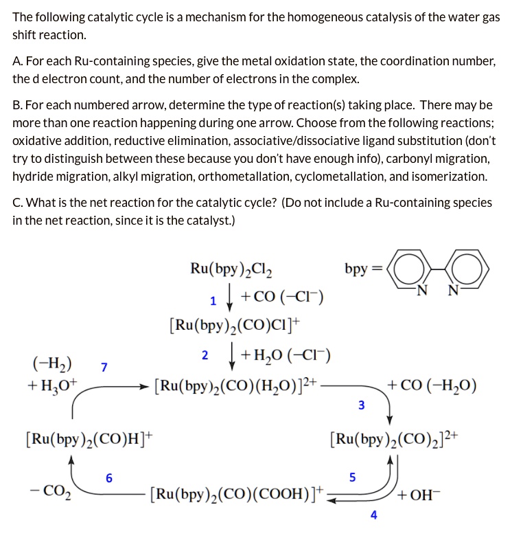 SOLVED:The following catalytic cycle is a mechanism for the homogeneous ...