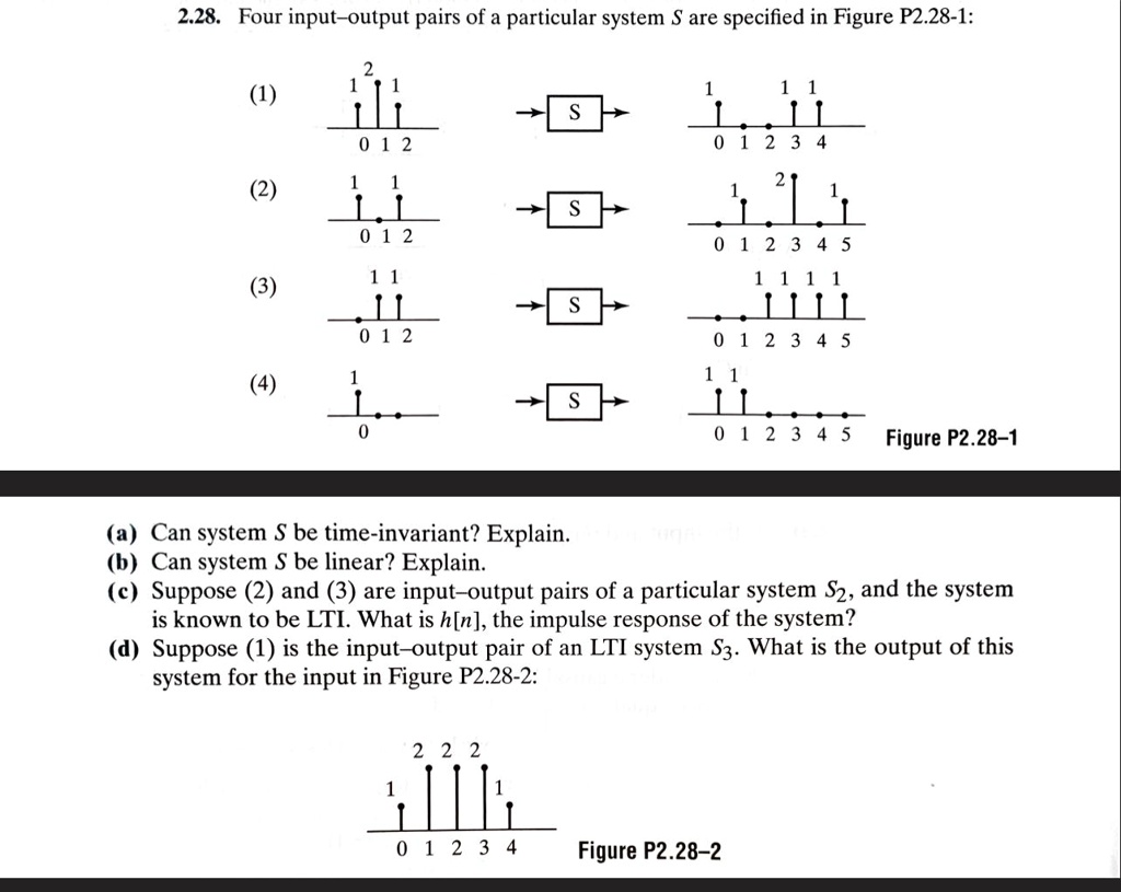 SOLVED: 2.28. Four input-output pairs of a particular system S are ...