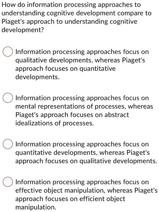 SOLVED How do information processing approaches to understanding