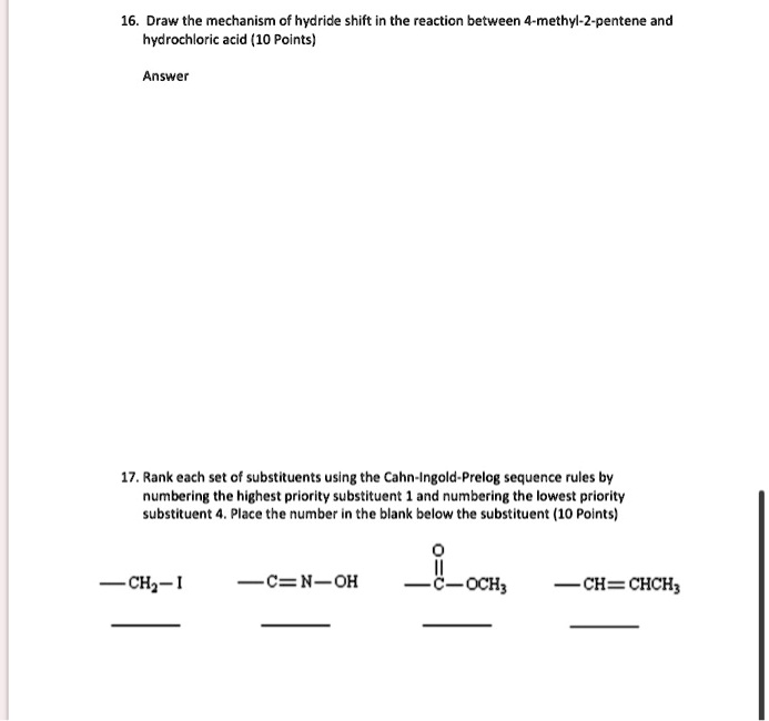 SOLVED Draw the mechanism of hydride shift in the reaction between 4