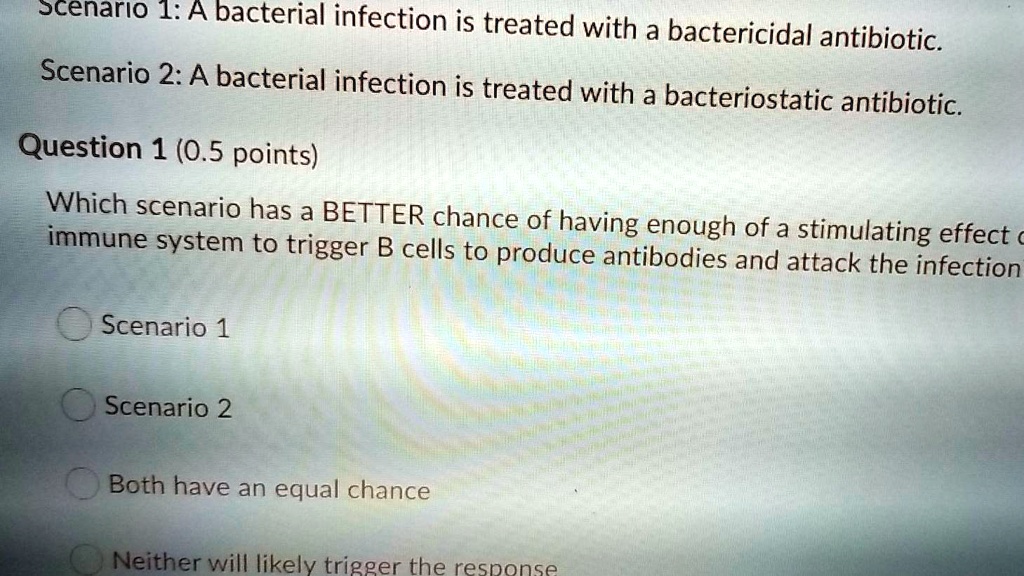 SOLVED scenario 1 A bacterial infection is treated with a