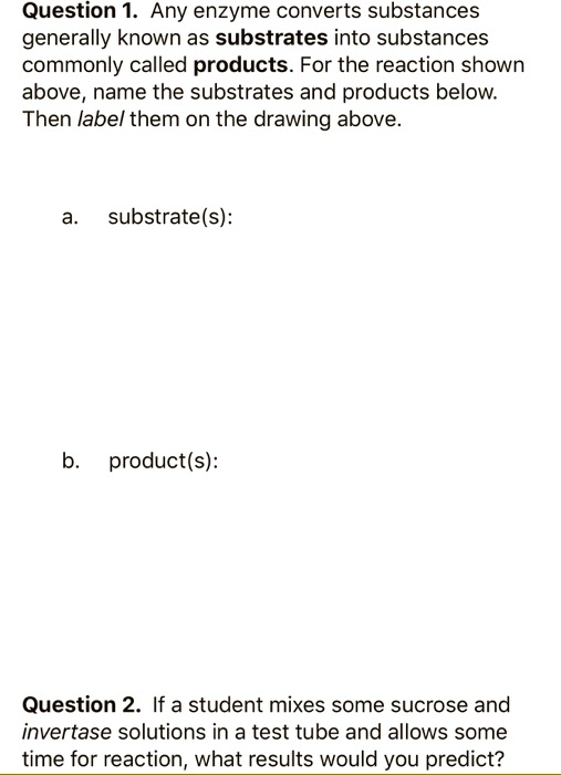 SOLVED: Question 1 Any Enzyme Converts Substances Generally Known As ...