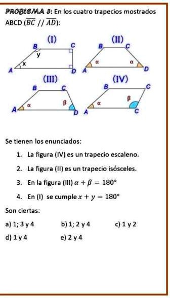 SOLVED: problema 3 en los cuatro trapecios mostrados ProbEgMA 3; En los ...