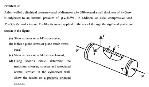 problem 2 a thin walled cylindrical pressure vessel of diameter d ...