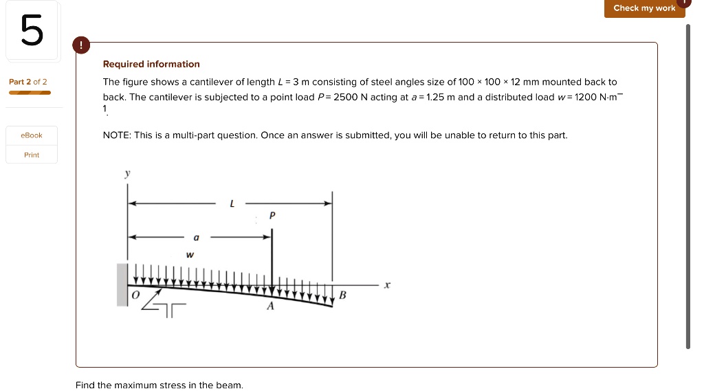 SOLVED: The figure shows a cantilever of length L = 3 m consisting of ...